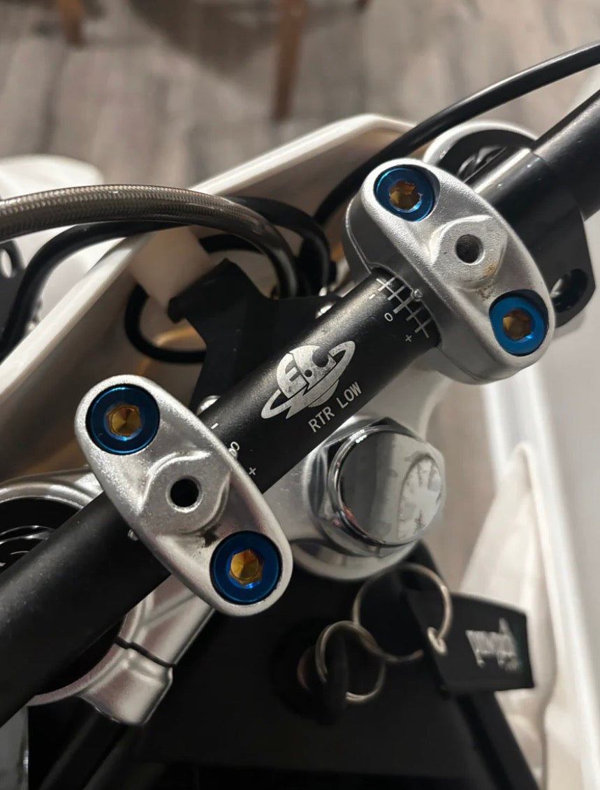 titanium bolt bar clamp (fits MOTOTEC, RTR, EBOX, TUTTIO, YOZMA, AND HEYBIKE!!